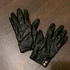 Club Monaco Black Leather Gloves